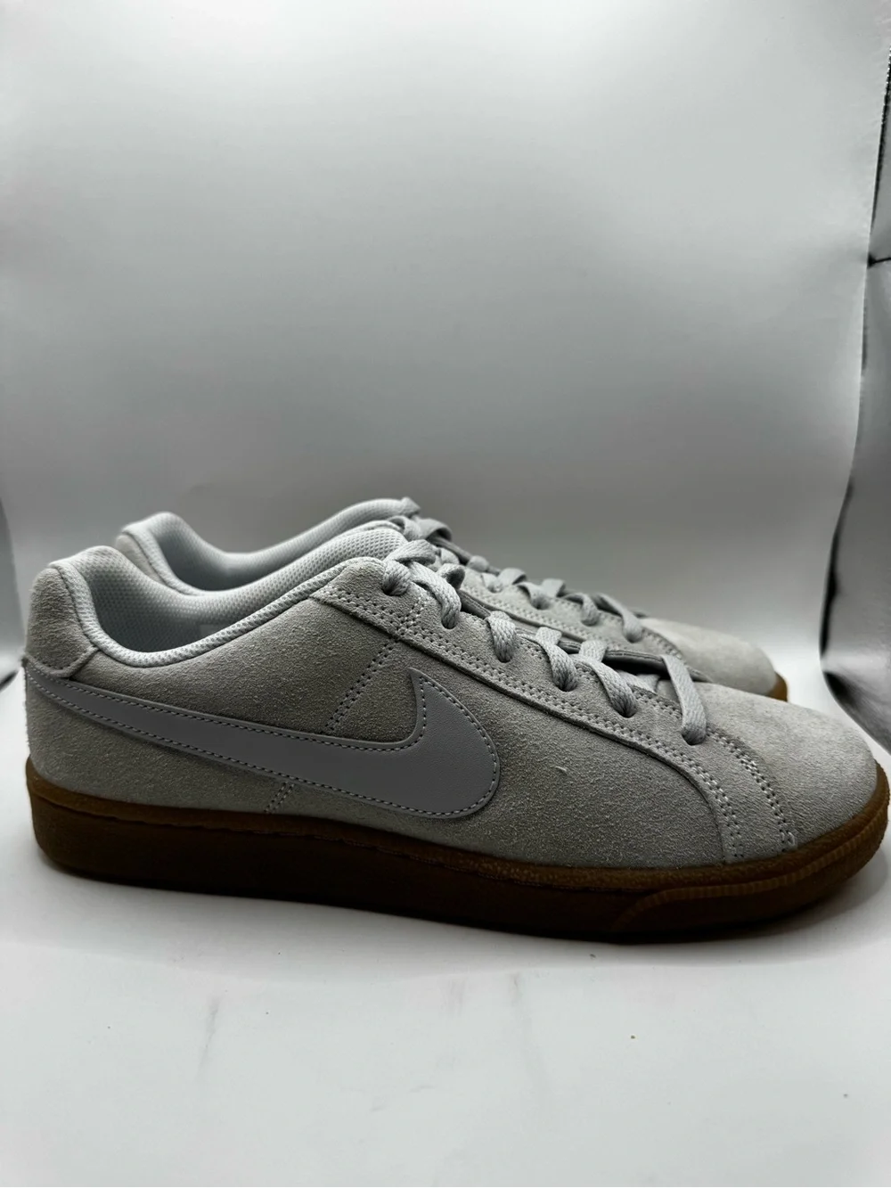 Nike Men’s Court Royale Suede Sneakers — White/Gum